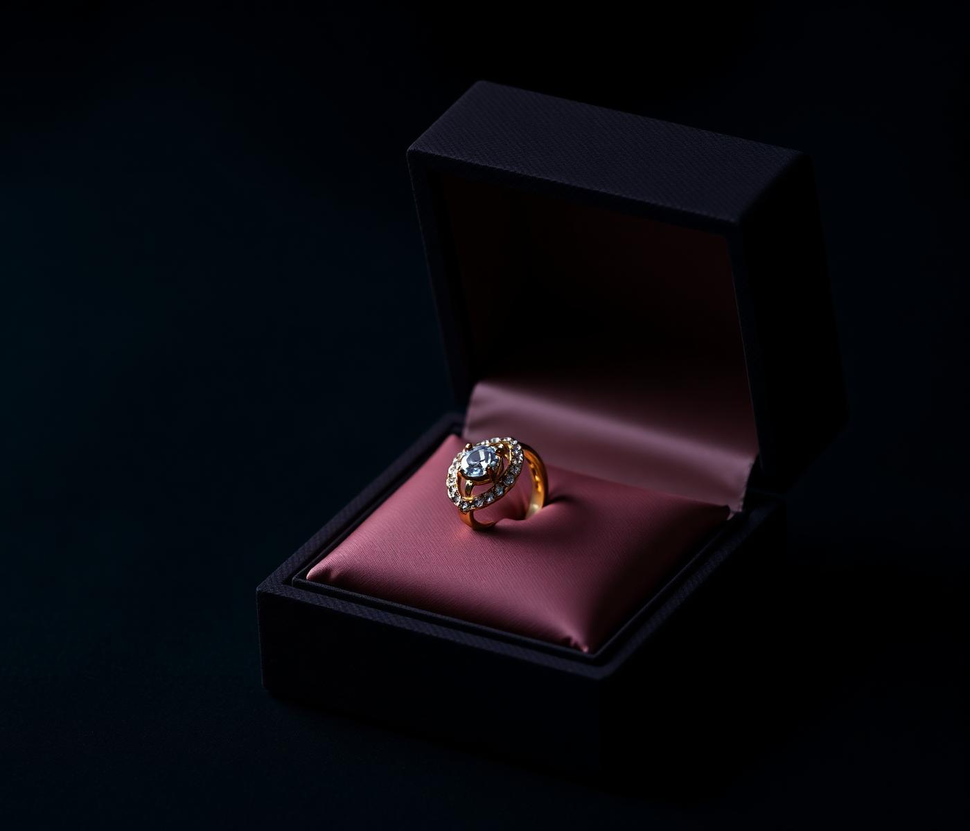 Gold jewellery piece presented in a luxury gift box